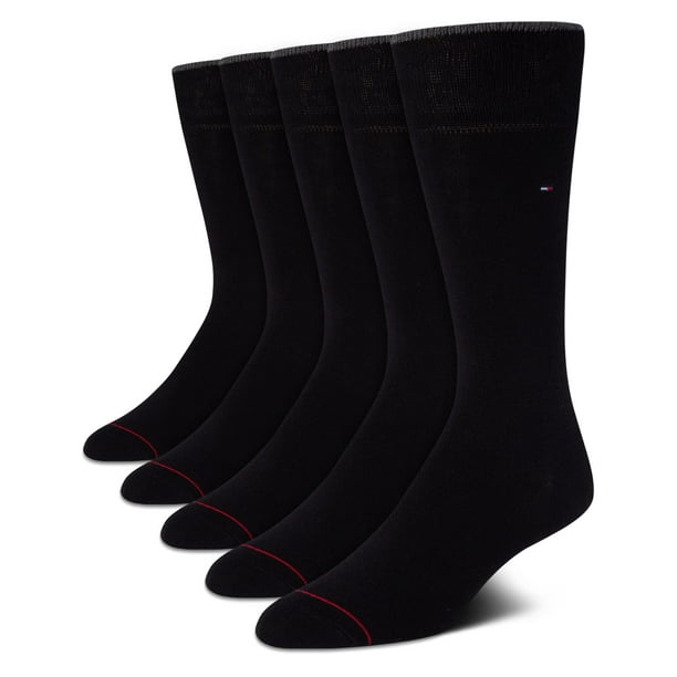 Calcetines de vestir Tommy Hilfiger para hombre, 5 pares, negros, tallas 7-12