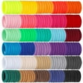 thumbnail image 3 of 100 Pcs Pastel Color Seamless Baby Girls' Ponytail Holder Toddlers' Hair Elastics Accessories, 3 of 9