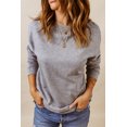 thumbnail image 2 of ABPHQTO Sudadera de mujer gris con cuello redondo y manga larga, 2 of 5