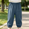 thumbnail image 6 of mgoYE Toddler Baby Girls 1 Pack Elastic Waist Pants Soft Cotton Linen Harem Bloomers Summer Fall Long Pants Size 7-8 Years, 6 of 8