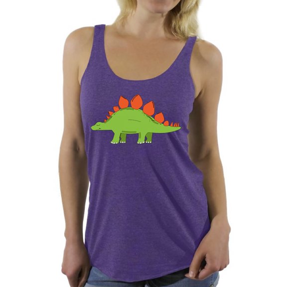 Awkward Styles Stegosaurus Racerback Tank Top for Her Dinosaur Tanks Stegosaurus Racerback Shirts Animal Shirts for Women Stegosaurus Outfit Dinosaur Themed Party Dinosaur Gifts for Women