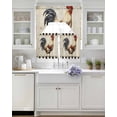 thumbnail image 3 of Retro Rooster Swag Kitchen Curtains Sets for Windows 24 Inch Length, Watercolor Pastoral Animals Buffalo Short Window Curtain Panels Swags Valances and Tiers 3 Piece Set for Cafe/Dining Room, 3 of 5