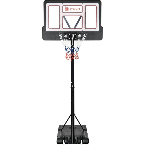 DWVO Portable Basketball Hoops for Outside, Basketball Hoop Outdoor 10 FT Adjustable, with 44in Shatterproof Backboard and 18in Rim, 4.4-10FT Height