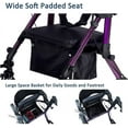 thumbnail image 5 of Elenker 2 in 1 Rollator Walker & Transport Chair, Folding Wheelchair Rolling Mobility Walking Aid for Adult, Seniors, Purple, 5 of 7