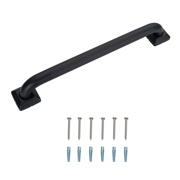 JoyRain ADA 500lb Stainless Steel Anti-Slip Grab Bar Wall Mount for Shower Bathroom Tub Toilet - Elderly/Seniors/Handicap (Black Knurling 12")