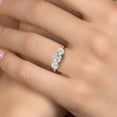 thumbnail image 4 of Gem Stone King 18K Rose Gold Plated Silver Lab Grown Diamond and Simulated White Opal Engagement Ring for Women | 1.74 Cttw | Round 6MM | Gemstone April Birthstone | Size 9, 4 of 6