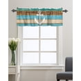 thumbnail image 3 of Kitchen Cafe Valance Curtain for Small Windows,Vintage Teal Blue Brown Wood Board Rod Pocket Short Valances Beach Weathered Wooden Plank Window Treatment for Living Room/Bedroom/Bathroom,42x18in, 3 of 9