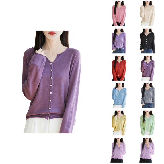 Women's Cardigan Lightweight Seamless Knit Open Front Jacket With Rolled Edges For Comfortable Layering And Stylish Finish Cardigan Sweaters for Women