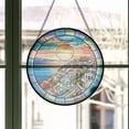 thumbnail image 3 of Santorini Cliff Houses Stained Glass Suncatcher Window Hanging – Holiday Window Hanging Gift with Custom Text for Family, Friends, Man & Woman, Christmas 2025 Tree Keepsake, 3 of 5