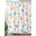 thumbnail image 2 of Shower Curtain Watercolor Spring Flower Shower Curtains for Bathroom, Waterproof Polyester Shower Curtain Set with Hooks, Extra Long 72" x 84" Pink Blue Flowers, 2 of 6