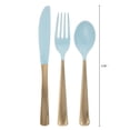 thumbnail image 3 of (2 pack) Pioneer Woman Light Blue & Gold Plastic Cutlery Set for 6, 18pcs, 3 of 8