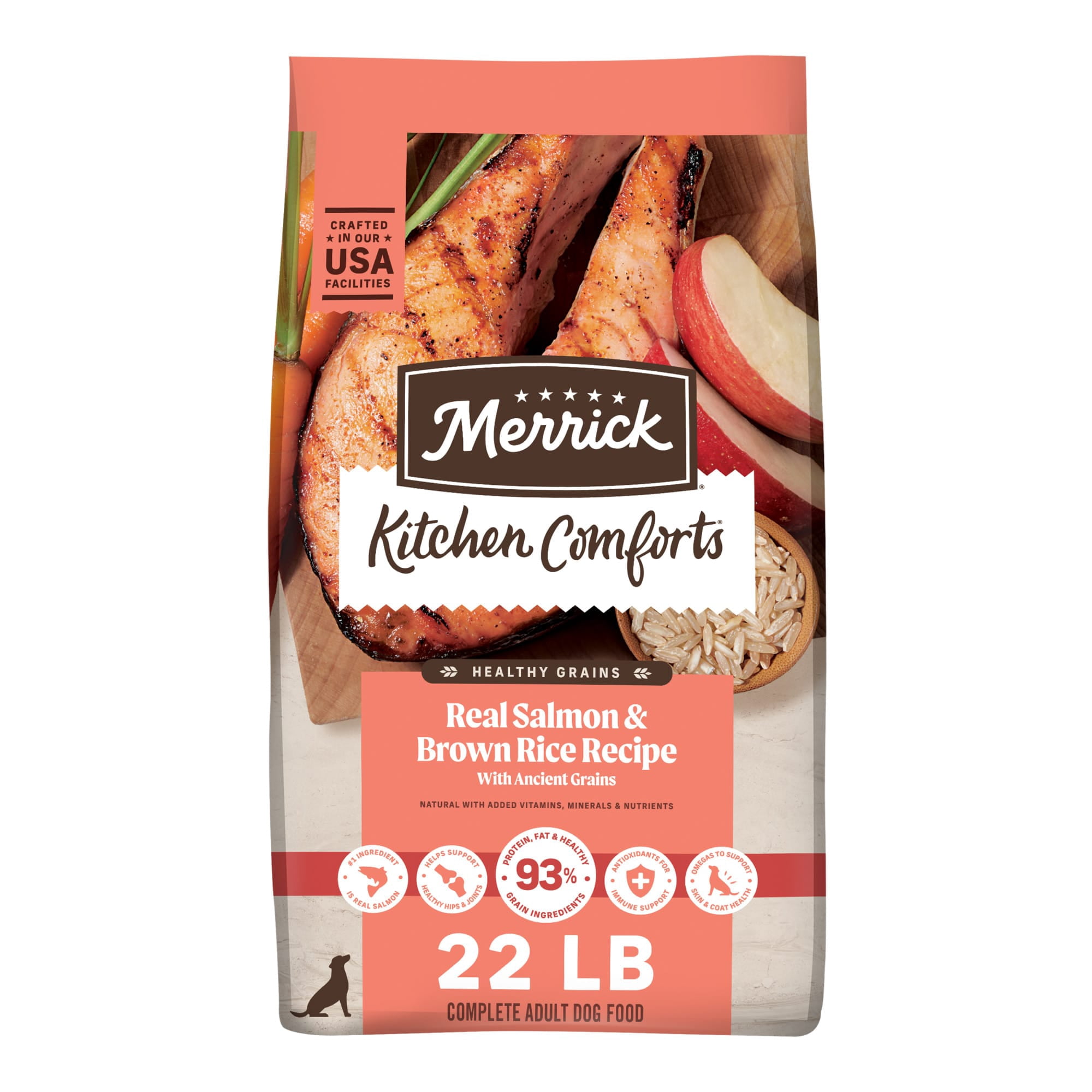 Merrick Kitchen Comforts Premium Real Salmon Adult Dry Dog Food, 22 lbs.