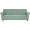 thumbnail image 6 of Super Stretch Couch Cover (72"-92"), New Striped Sofa Covers Fitted Slipcovers with Elastic Bottom, Dog Cat Pets Proof Spandex Fabric Comfortable & Durable (Pea Green, Sofa), 6 of 6