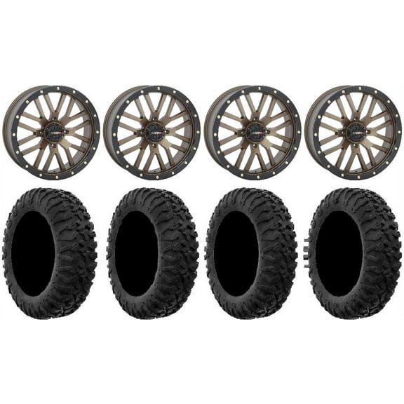 System 3 ST-3 Bronze 20" Wheels 35" MotoClaw Tires Can-Am Commander Maverick Renegade Outlander Defender