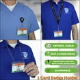 thumbnail image 4 of 10 Pack - Crystal Clear Heavy Duty Badge Holder Horizontal - Hard Plastic ID Badge Holder - Rigid Durable Single Card ID Case for 1 Single Landscape I'D Fits Your Lanyard by Specialist ID, 4 of 7