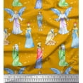 thumbnail image 1 of Soimoi Cotton Duck Fabric King & Angel Watercolor Print Sewing Fabric Yard 42 Inch Wide, 1 of 1
