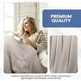 thumbnail image 4 of Linteum Textile 100% Cotton Leno Weave Blanket (Taupe, Queen) 90x90 Inches, 4 of 8