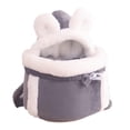 thumbnail image 1 of Bolsa de transporte cálida para mascotas, mochila para perros y gatos pequeños, jaula de peluche de invierno para viajes al aire libre, bolsas colgantes para el pecho para mascotas., 1 of 4