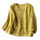 thumbnail image 2 of Fiudx Camisas de Mujer Casual Mujer Cuello En V Verano Sexy Degradado Regular Mujer Manga Corta Bordado, 2 of 6