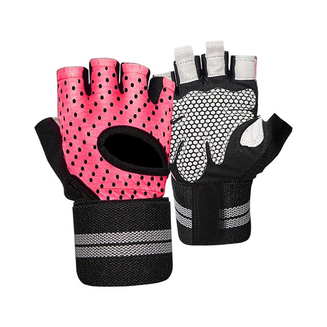 Guantes deportivos de medio dedo Zulema Guantes de gimnasio Rosa