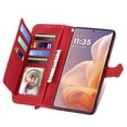 thumbnail image 7 of SYITOOCK Phone Case for Motorola Moto G85 5G, Shockproof PU Leather Wallet Case with Card Slots Anti-Scratch Stand Magnetic Flip Zipper Pocket Cover for Motorola Moto G85 5G, Red, 7 of 7