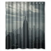 MOHome Gloomy Gray City Shower Curtain Waterproof Polyester Fabric Shower Curtain Size 60x72 inches