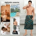 thumbnail image 7 of Mens Shower Wrap Adjustable Bath Wrap Towel Body Towels for Gym Shower Sauna Spa Modern Luxury Pattern 60x28, 7 of 7