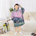 thumbnail image 6 of FORMRS Wearable Blanket Hoodie with Sleeves for Kids Cozy Flannel Sweatshirt, Green Night Deer, 6 of 7