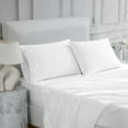 thumbnail image 4 of 100% Cotton Queen Sheet Set, 600 Thread Count Wrinkle-Resistant, Soft & Silky Sateen 4-Piece Set White by Aireolux, 4 of 9