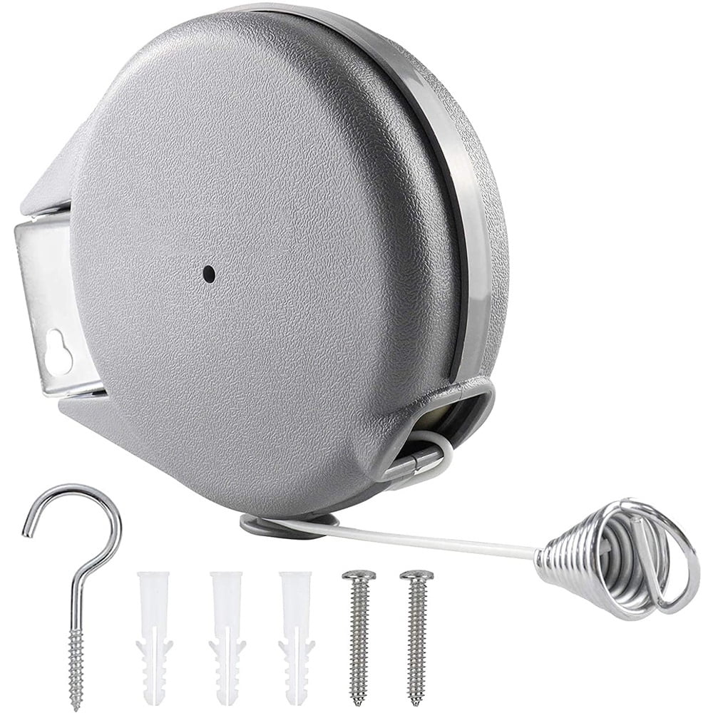 Retractable Washing Line Rope Wall Mounted, 12 Metre Extendable Clothes