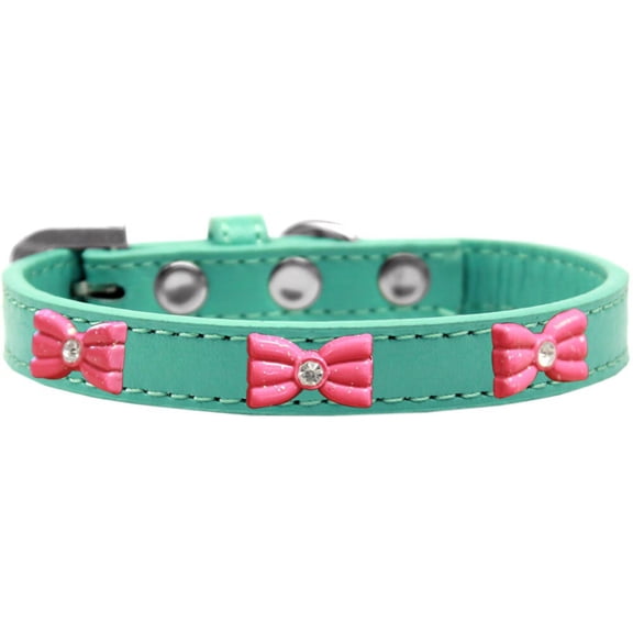 Mirage Pet Products Pink Glitter Bow Widget Dog Collar