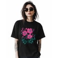 thumbnail image 2 of Cartoon Flower Leaves Womens Tshirt Graphic Tees Cotton Crew Neck T-Shirts, Casual Short Sleeve Shirts for Women Teen Girl Watercolor Floral, 2 of 3