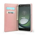 thumbnail image 3 of for 5.5" Motorola moto Z2 Play Z2 Force Case 2-Tone Wallet Phone Case Hybrid Stand Pouch Purse Grip Screen Flip Cover Rose, 3 of 4