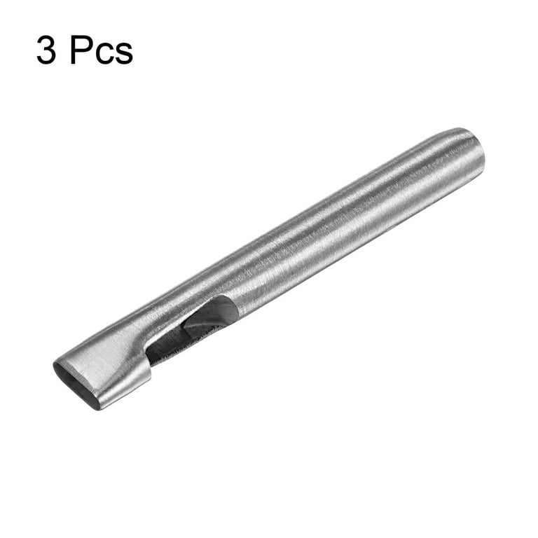 3 Packs Oval Hole Punch 4x13mm Leather Hollow Cutter Oblong Punch Die for Strap Belt Watch Band Leathercraft, Silver