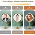thumbnail image 4 of MATEPROX 8" Lighted Makeup Mirror with Stand, 1X 10X Magnifying Mirror Double Side, Detachable Table Top Vanity Mirror- Brushed Gold, 4 of 8