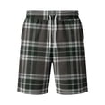 thumbnail image 4 of Delconic Men Retro Tartan Plaid Quick Dry Knee Length Casual Shorts Elastic Drawstring Waist Side Pockets Loose Fit Short Pants For Summer Beach Gym Hiking Daily Black L, 4 of 5