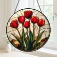 thumbnail image 3 of Tulip Flower Stained Glass Suncatcher, Spring Garden Window Art Gift for Mother’s Day, 3 of 4
