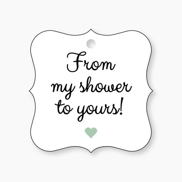 24-Étiquettes de Faveur de Baby Shower Menthe, Étiquettes de Faveur de Mariage, Ma Douche à la Tienne (FS-67-HM)