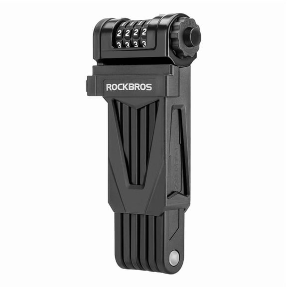 ROCKBROS Heavy-Duty Anti-Theft Foldable Combination Lock, 4-Digit Passcode with Mounting Bracket for Bicycles and E-Bikes