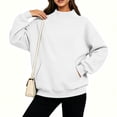 thumbnail image 4 of Xaqiouau Womens Oversized Sweatshirts Mock Neck Pullover Long Sleeve Tops Fall Winter Soft Cozy Crewneck Sweatshirt Top with Pockets, 4 of 8