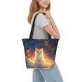 thumbnail image 2 of Horeoi Starry Sky Constellation Cat Print Shoulder Bag for Women Large Capacity Zipper Tote for Shopping Beach Travel Gym with Inner Pocket, 2 of 7
