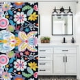 thumbnail image 5 of Cute Colorful Flower Shower Curtains - Bath Shower Curtain Set with 12 Hooks for Adults Kids Bathroom Decor Accessories, 5 of 7