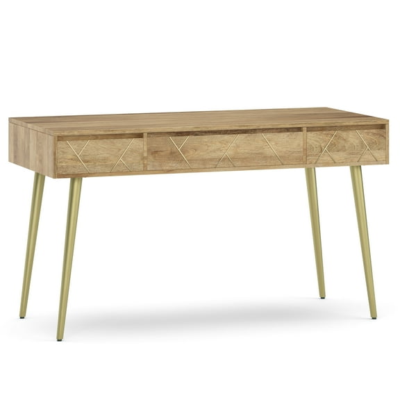 Simpli Home Jager SOLID MANGO WOOD Mid Century - Contemporary 54 inch Wide Desk in Natural