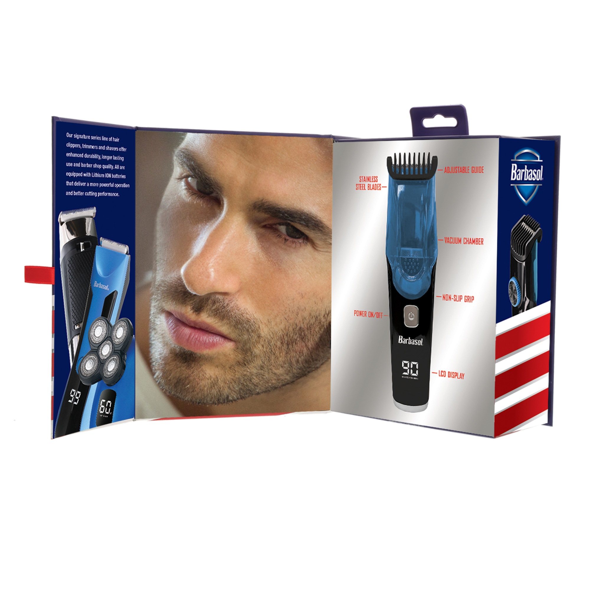 Barbasol Rechargeable Vacuum Beard Trimmer, Black photo 8