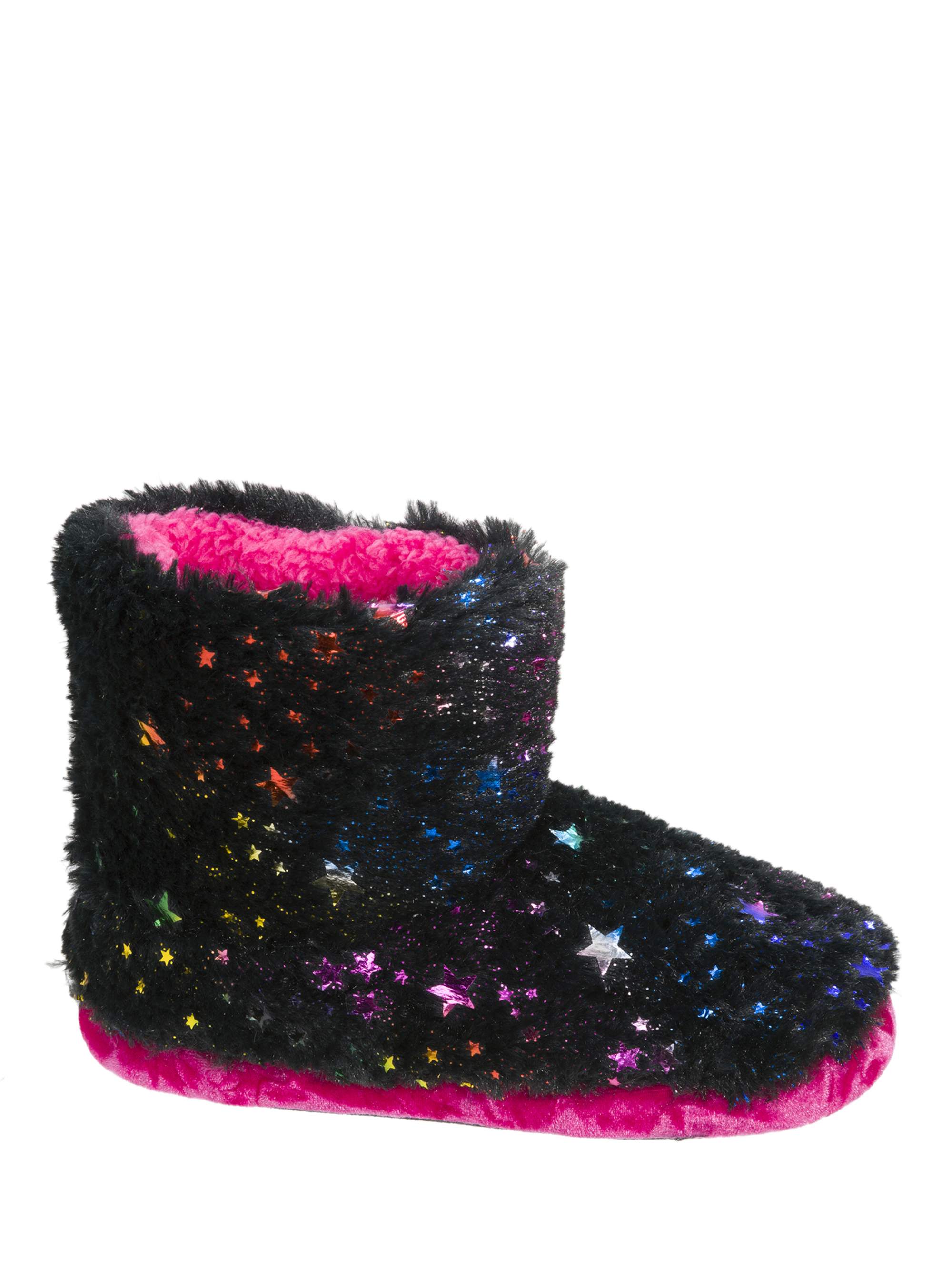 pile bootie slipper, black 