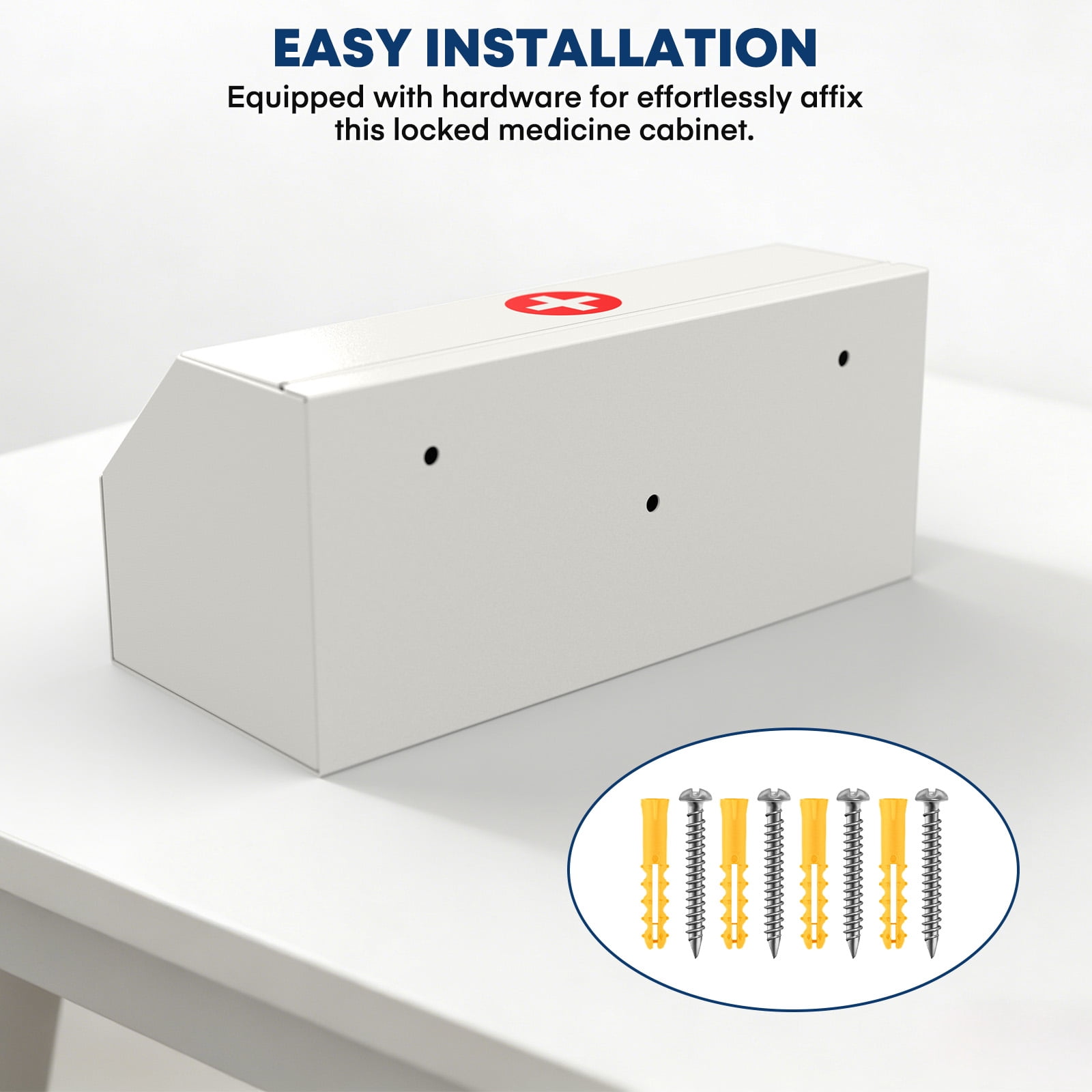 Medication Lock Box - Lockable Medicine Cabinets Wall Mount for Prescriptions and Personal Medicines
