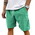 thumbnail image 4 of HKYNLAG Pacificozy Men's Shorts, Pacific Cozy Shorts, Mokaloha Mens Short, Corduroy Drawstring Elastic Waist Summer Loose Fit Casual Beach Pants Green M, 4 of 4