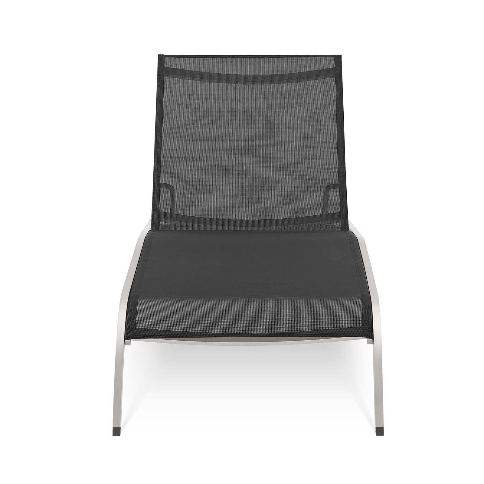 Contemporary Modern Urban Designer Outdoor Patio Balcony Garden Furniture Lounge Lounge Chair, Aluminum, Black - image 5 of 6