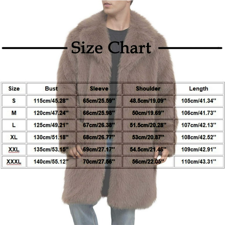 DAFPZW Mens Long Faux Fur Coat Luxury Furry Jacket Lapel Collar DAFPZW Mens Long Faux Fur Coat Luxury Furry Jacket Lapel Collar