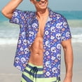 thumbnail image 5 of KLL Men's Hawaiian Shirt Short Sleeve Button Down Beach Shirts-flower Skull cartoon, 5 of 5